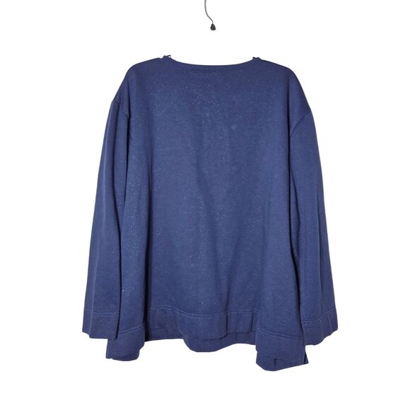 Bobbie Brooks Womans Navy Scottish Terrier Christmas Sweatshirt Plus Size 26/28W - Picture 3 of 12